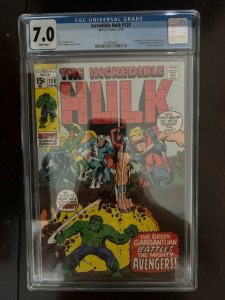 The Incredible Hulk #128 (1970) - CGC 7.0 - Hulk V Avengers !