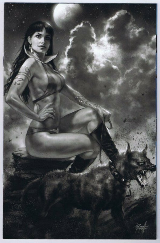 Vampirella Vol 8 #7 J Incentive Lucio Parrillo Black & White Virgin Variant GGA