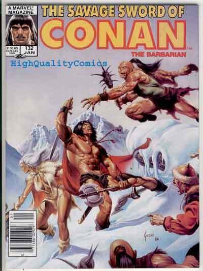 SAVAGE SWORD of CONAN #132, VF, Kull the Conqueror, Joe Jusko, Ernie Chan