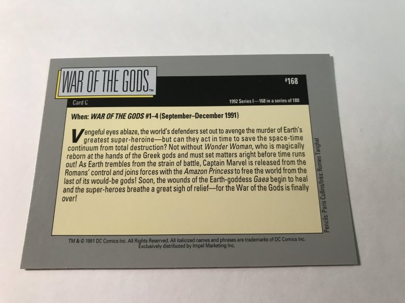 WAR OF THE GODS #168 card : DC IMPEL Series 1 1991 NM/M; Cosmic DCU