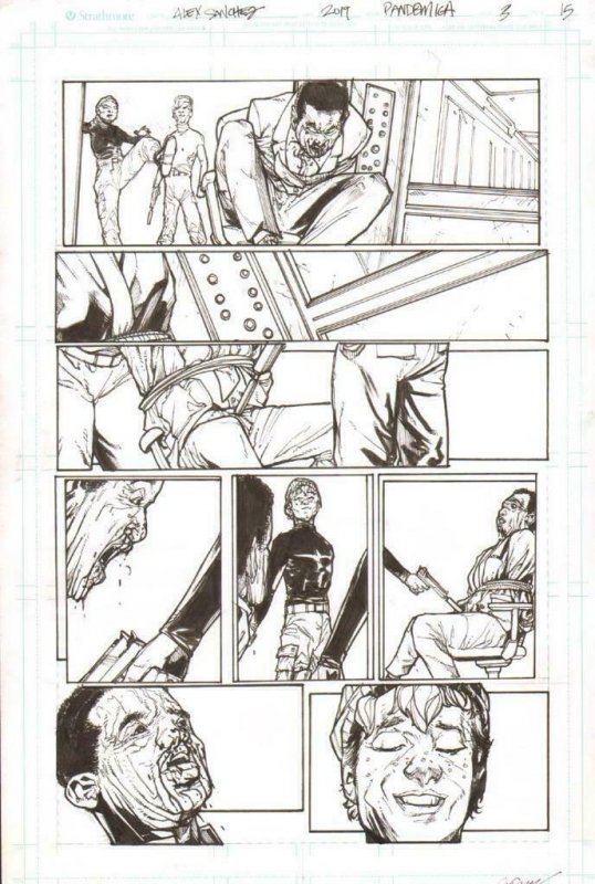 Pandemica #3 pg 15 Original Art Alex Sanchez bestselling author Jonathan Maberry 