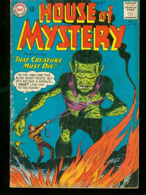 HOUSE OF MYSTERY #138 1963 DC COMICS MONSTER COVER VG