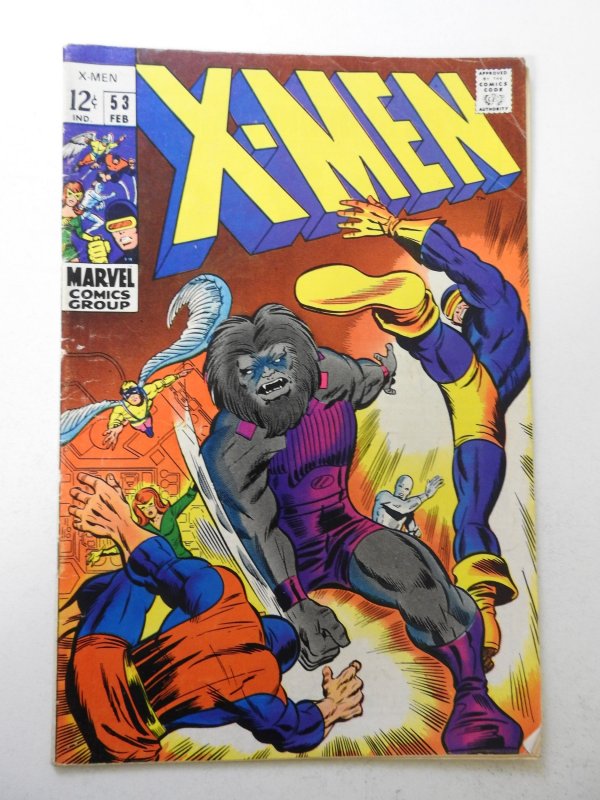 The X-Men #53 (1969) VG- Condition 3 centerfold wraps detached top staple
