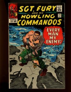 (1965) Sgt. Fury #25 - SILVER AGE! RED SKULL! EVERY MAN MY ENEMY! (8.0)