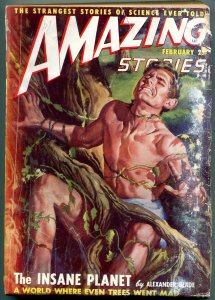 Amazing Stories Pulp February 1949- Insane Planet- Science Fiction