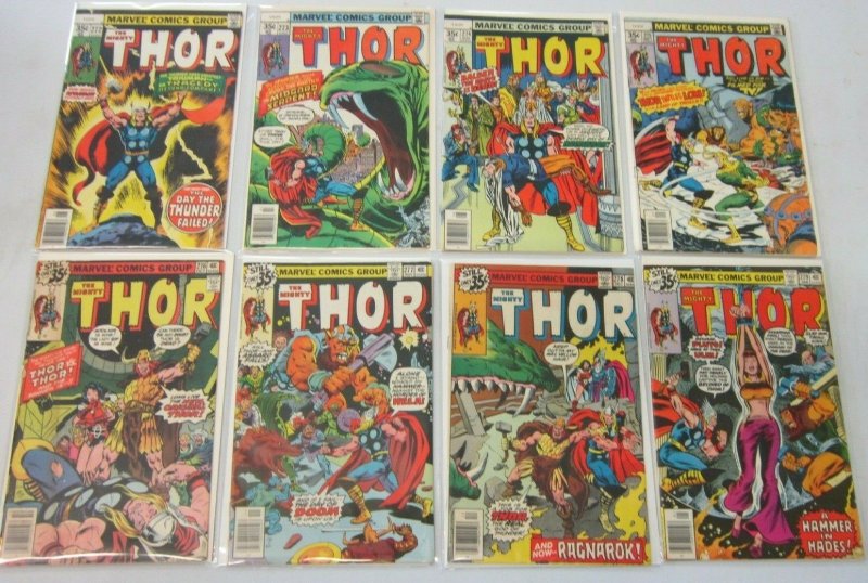 Thor comic lot from:#252-299 43 different avg 5.0 range 4.0-6.0 (1976-80)