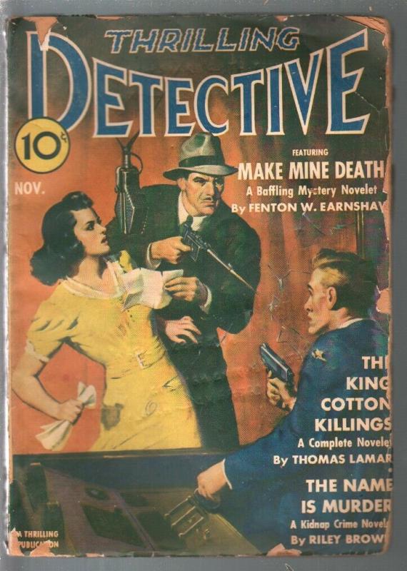 Thrilling Detective 11/1941-radio broadcast crime cover-mystery-FR/G