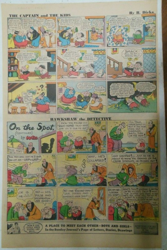 Hawkshaw The Detective Sunday Page by Gus Mager from 7/9/1939 On Full