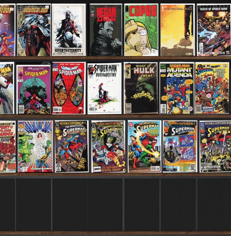 Huge Lot 140+ Comics with Adventures Of Superman, Action Comics, Batman & More!