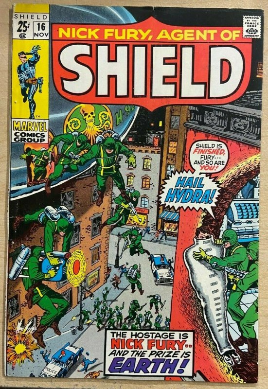 NICK FURY, AGENT OF SHIELD #16 (Marvel,11/1970) VERY GOOD (VG)  Kirby!