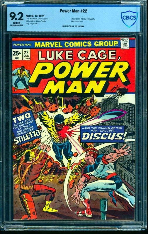 Power Man #22 CBCS NM- 9.2 White Pages