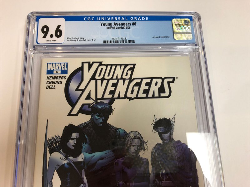 Young Avengers (2005) # 6 (CGC 9.6 WP) | 1st App First Stature Cassie Lang