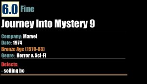Journey Into Mystery #9 (1974) Marvel Bronze-Age comic Horror