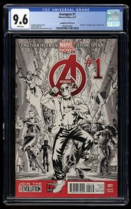 Avengers #1 CGC NM+ 9.6 White Pages Deadpool Gangnam Sketch Cover Variant