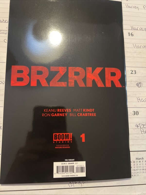 Brzrkr #1 Keanu Reeves Boom Studios