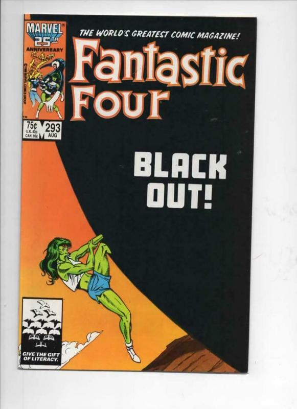 FANTASTIC FOUR #293 VF/NM She Hulk, Byrne 1961 1986 Marvel, more FF in store