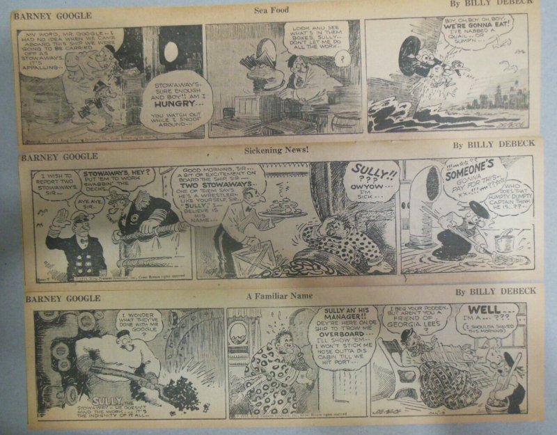 (310) Barney Google Dailies by Billy DeBeck from 1933 Size: 3.5 x 12 inches