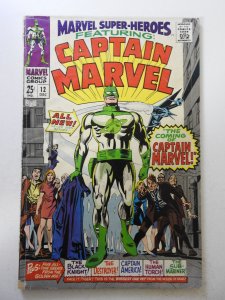 Marvel Super-Heroes #12 (1967) VG Condition 1st appearance of Captain Marvel!