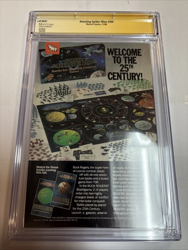 Amazing Spider-Man (1988) # 309 (CGC 9.8 WP) Signed Full Todd Mcfarlane • C=21