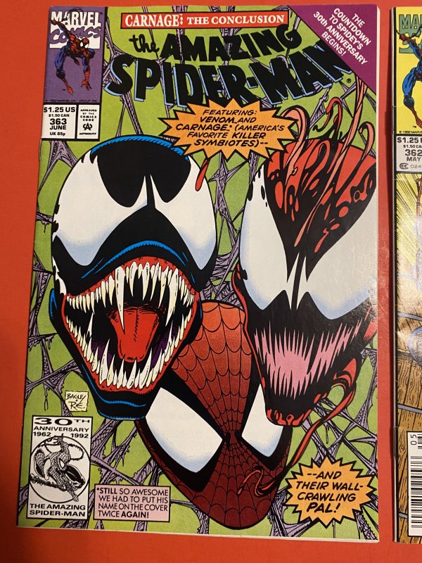The Amazing Spider-Man #362 and 363 (1992) venom carnage