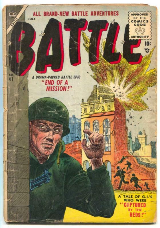 Battle #41 1955- Atlas War comic- Gene Colan G+