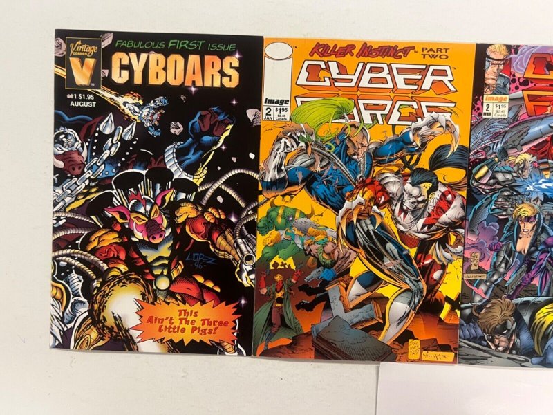 4 Indie Comics Cyber Force # 1 2 2 + Cyboars # 1 61 JS47