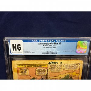 Amazing Spider-Man #7 CGC NG Coverless Page 1 Missing (SS)