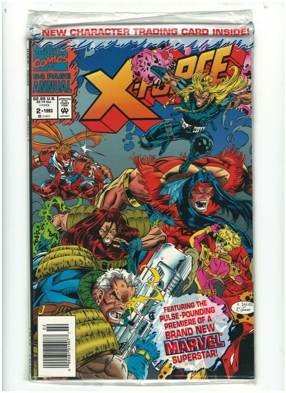 X-Force Annual #2 NM- 9.2 Newsstand Marvel Comics 1993 Sealed W/ Trading Card