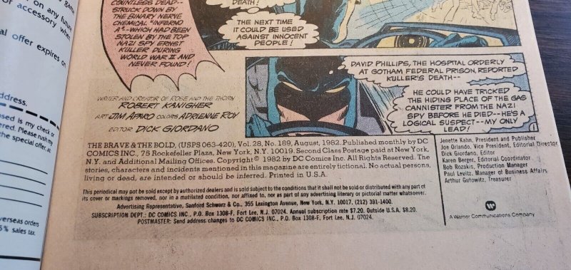 BRAVE AND THE BOLD #189 (1982) VF/NM