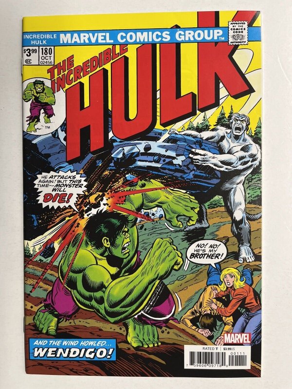 Incredible Hulk #180 Facsimile Edition NM- 9.2 Reprint 1st Cameo Wolverine 