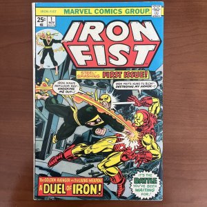 Iron Fist #1 Comic Iron Fist vs Iron Man 1975 Super Bright Cover Key Nice One VF