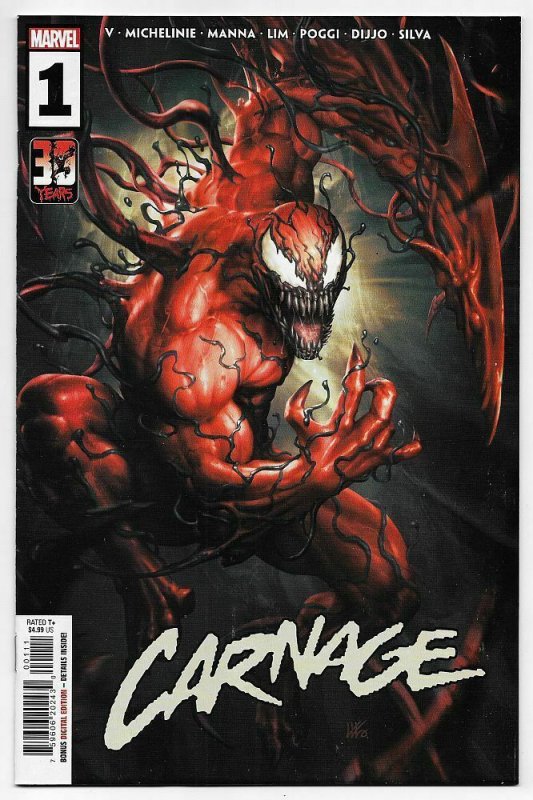 Carnage #1 Main Cover Kendrick Lim Marvel 2022 NM