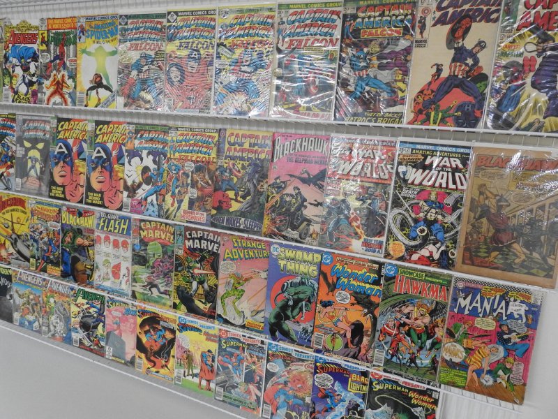 Lot of 47 Low Grade Reader Comics W/ Captain America, Captain Marvel, +More!