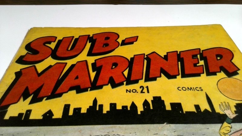 Sub-Mariner Comics #21 1946 last Angel Backup Story Bill Everett Art unrestored 