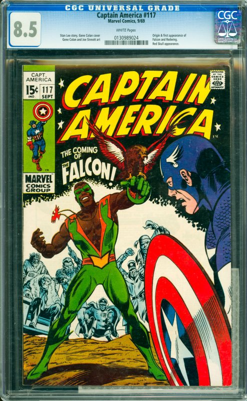 Captain America #117 CGC Graded 8.5 Origin & first appearance of Falcon and R...