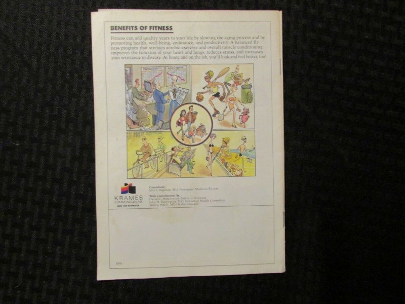 1985 FITNESS Booklet SIGNED by Arnold Roth VG+ 4.5 Health Info Lib. 16pgs
