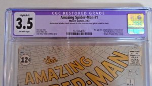 Amazing Spider-Man #1 (Marvel/ March 1963) CGC RESTORED Grade 3.5