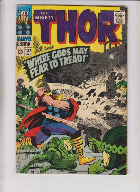 Thor #132 VG stan lee - jack kirby - 1st appearance of ego the living planet