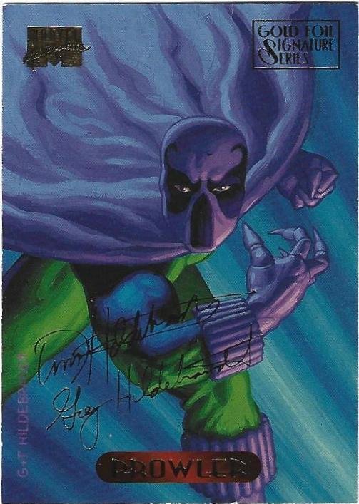 1994 Marvel Masterpieces Gold Foil Signature Series #91 Prowler/Hildrebrandt