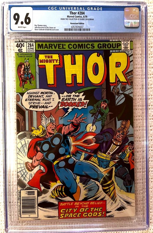 ?~MARVEL~THOR #284 (1979)~?~FROM BARRY GROSSMAN COLLECTION~?~CGC 9.6~?