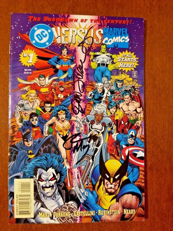 DC VERSUS MARVEL 1 VF-Jurgens & Marz Signature!!!! 