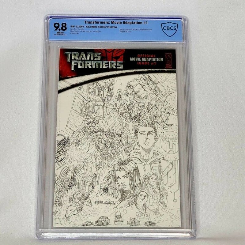 Transformers Movie Adaptation #1 IDW 2007 CBCS 9.8 Milne Sketch 1:15 RI