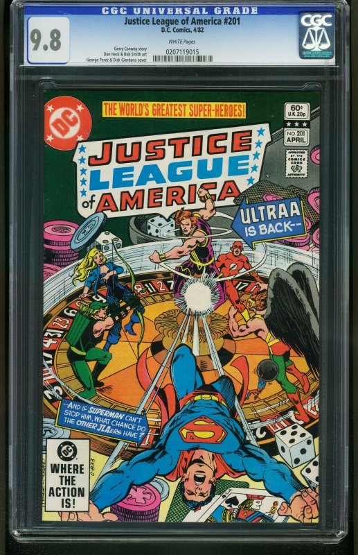 Justice League of America #201 1982-CGC GRADED 9.8 WHITE PAGES-0207119015