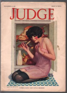 MAG: Judge 11/24/1923-Thanksgiving pin-up girl-Flagg-John Held Jr-Helfant-FN/VF