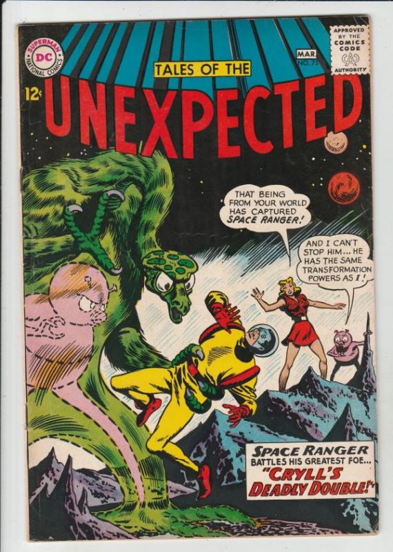 Tales of the Unexpected #75 (Mar-63) FN/VF Mid-High-Grade Space Ranger, Cyrl