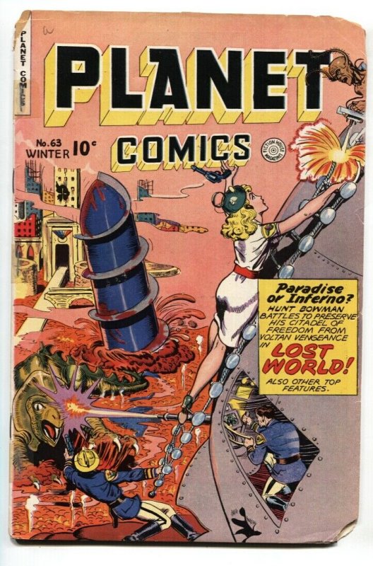 PLANET  #63 1949-FICTION HOUSE-GOOD GIRL SCI-FI ART-LOST WORLD STAR PIRATE 