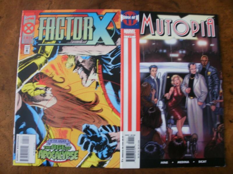2 MARVEL Comic Book: FACTOR X #4 (Age of Apocalypse) & House of M: MUTOPIA #1