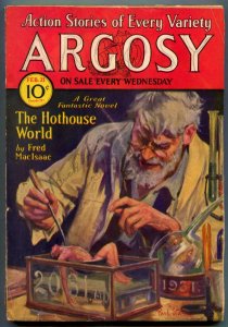 Argosy Pulp February 21 1931- Hothouse World- Weird horror cover VG
