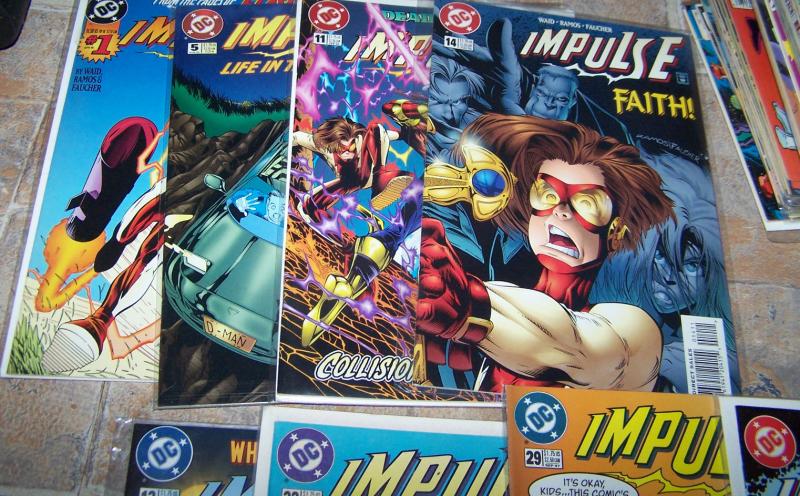 impulse comic lot #  1 3 5 6 11 13 14 22 29 30  dc   bart allen aka kid flash 