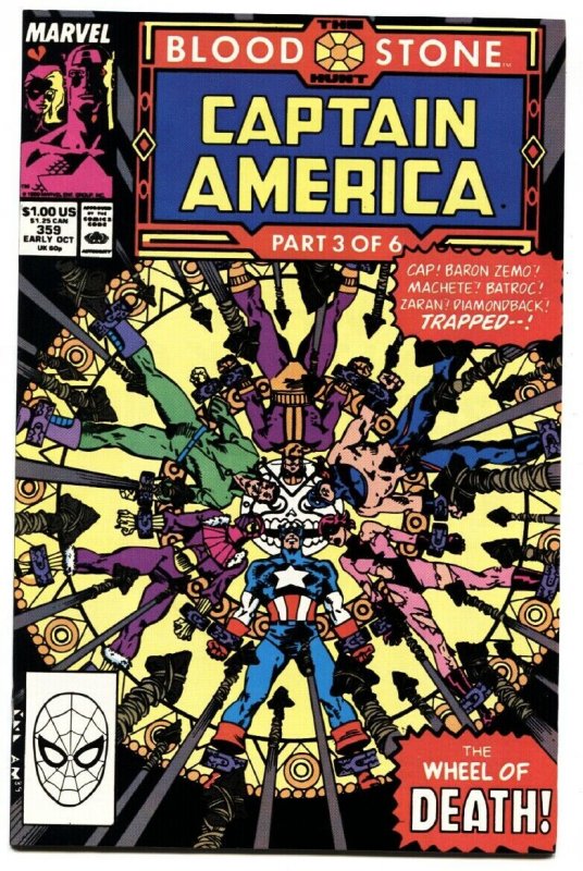 Captain America #359 comic book 1989-CROSSBONES cameo-Marvel Copper Age -NM